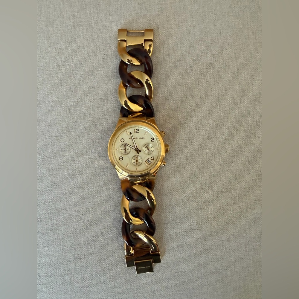 Michael Kors Gold and Brown Chain-Link women’s Watch